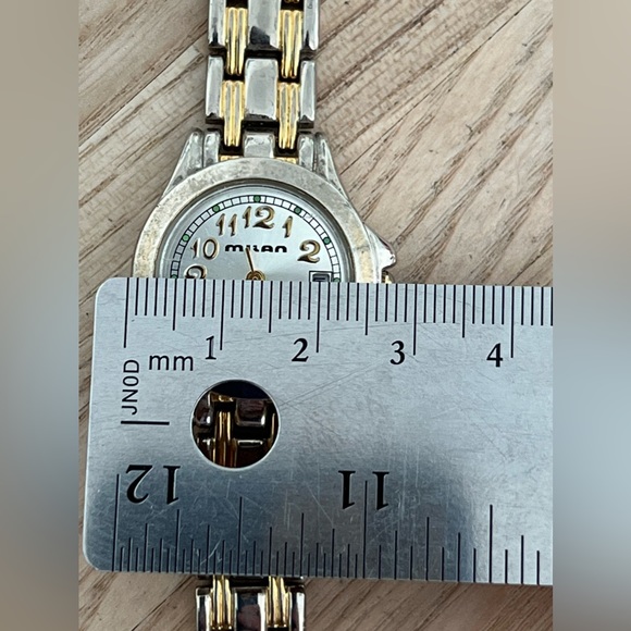 Milan Ladies Watch Two Tone Bracelet Silver Dial Date Window - Picture 10 of 11